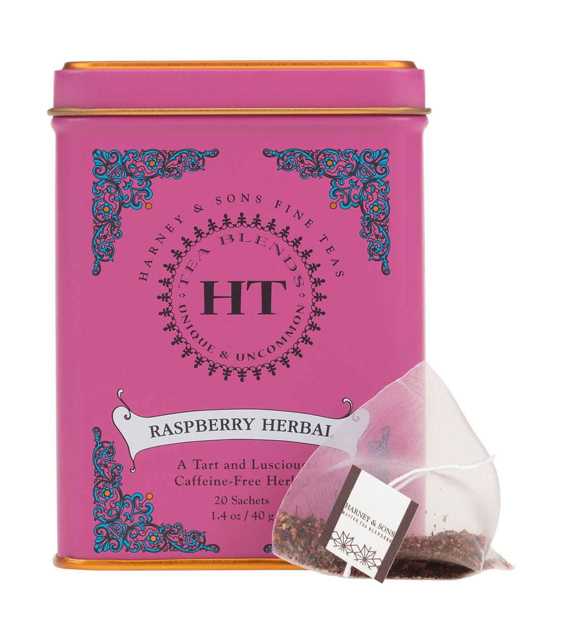 Harney & Sons Fine Teas Raspberry Herbal, HT Tin of 20 Sachets