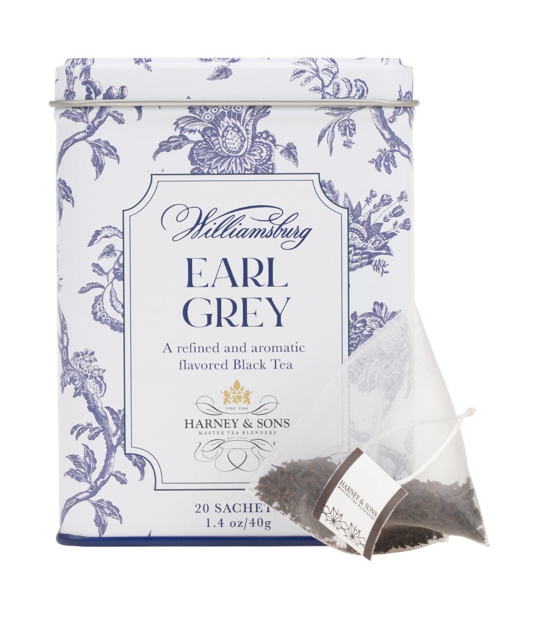 Harney & Sons Fine Teas Williamsburg Earl Grey, Tin of 20 Sachets