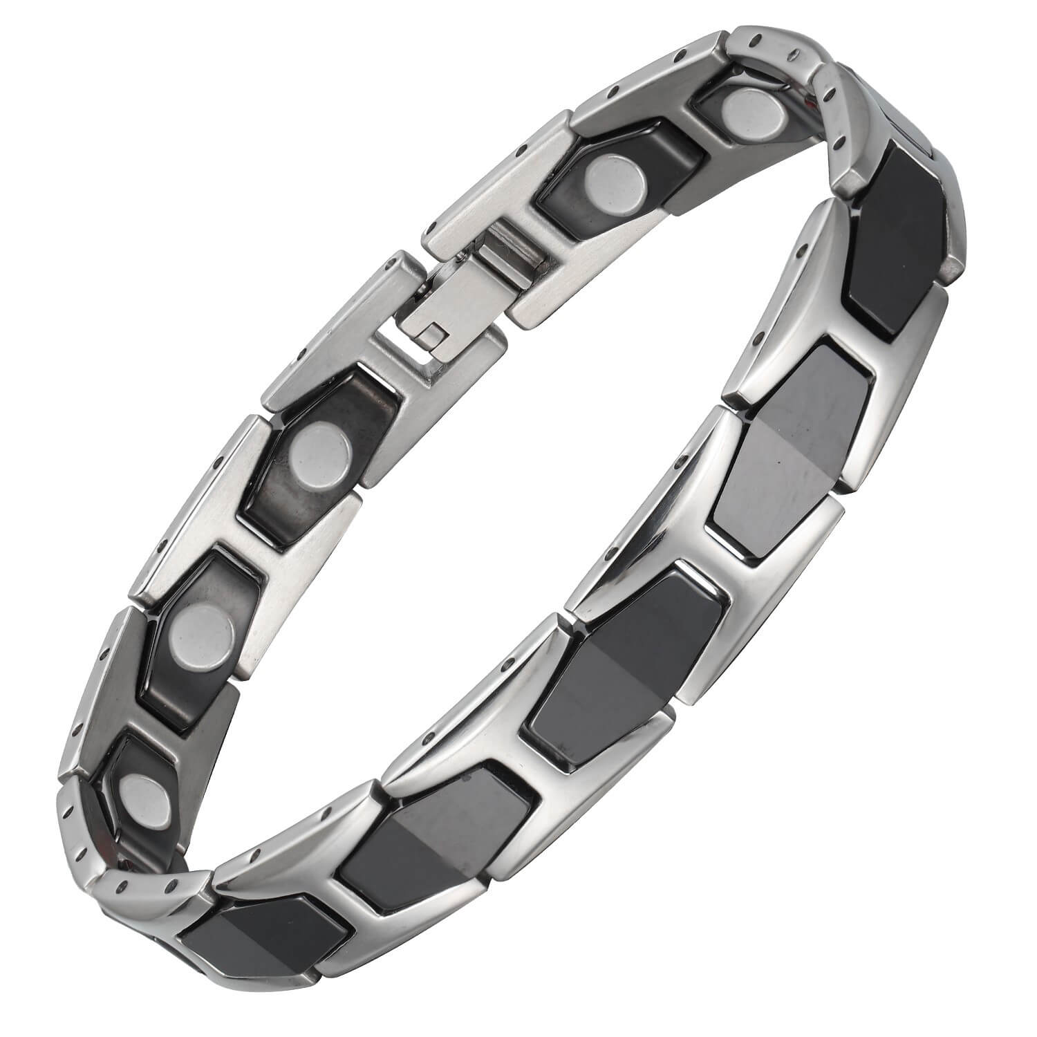 HealthyLine Ceramic and Stainless Steel Magnetic Bracelet. 2 Colors available. Model CEB044
