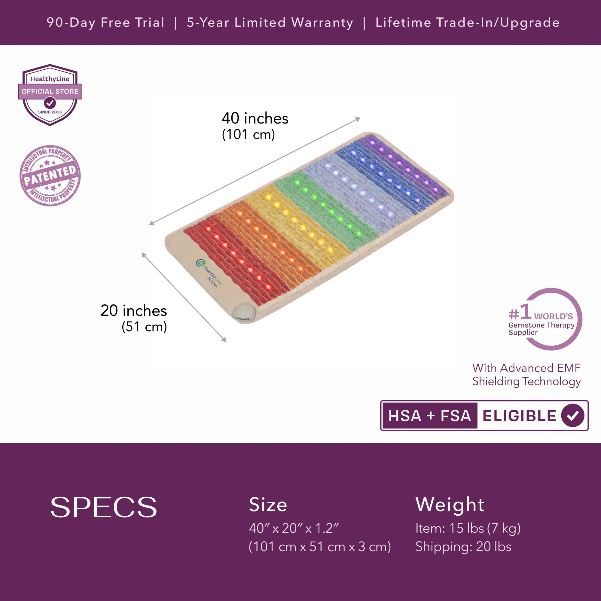 HealthyLine Rainbow Chakra Series | PEMF Far Infrared Heating Mats