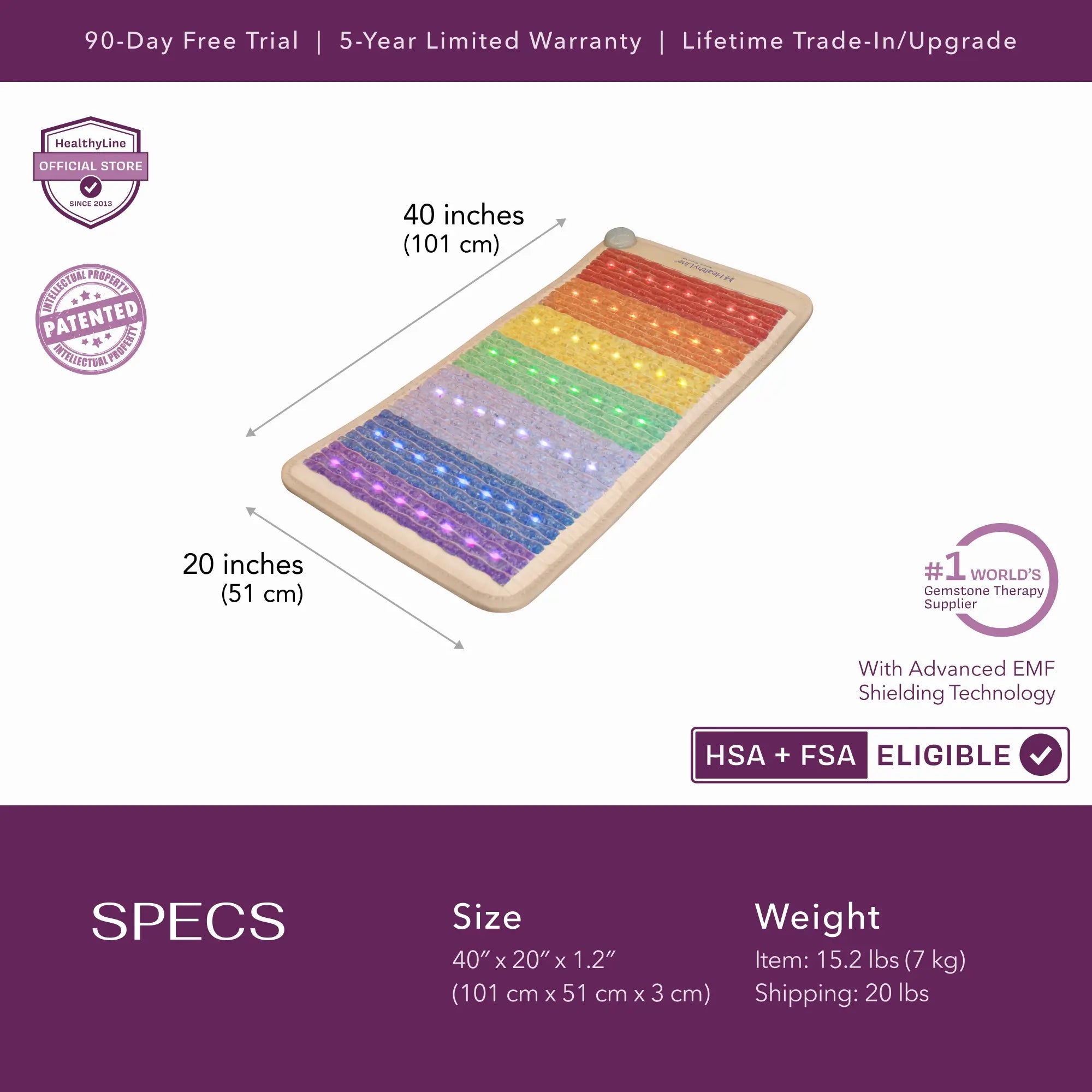 HealthyLine Rainbow Chakra Series | PEMF Far Infrared Heating Mats