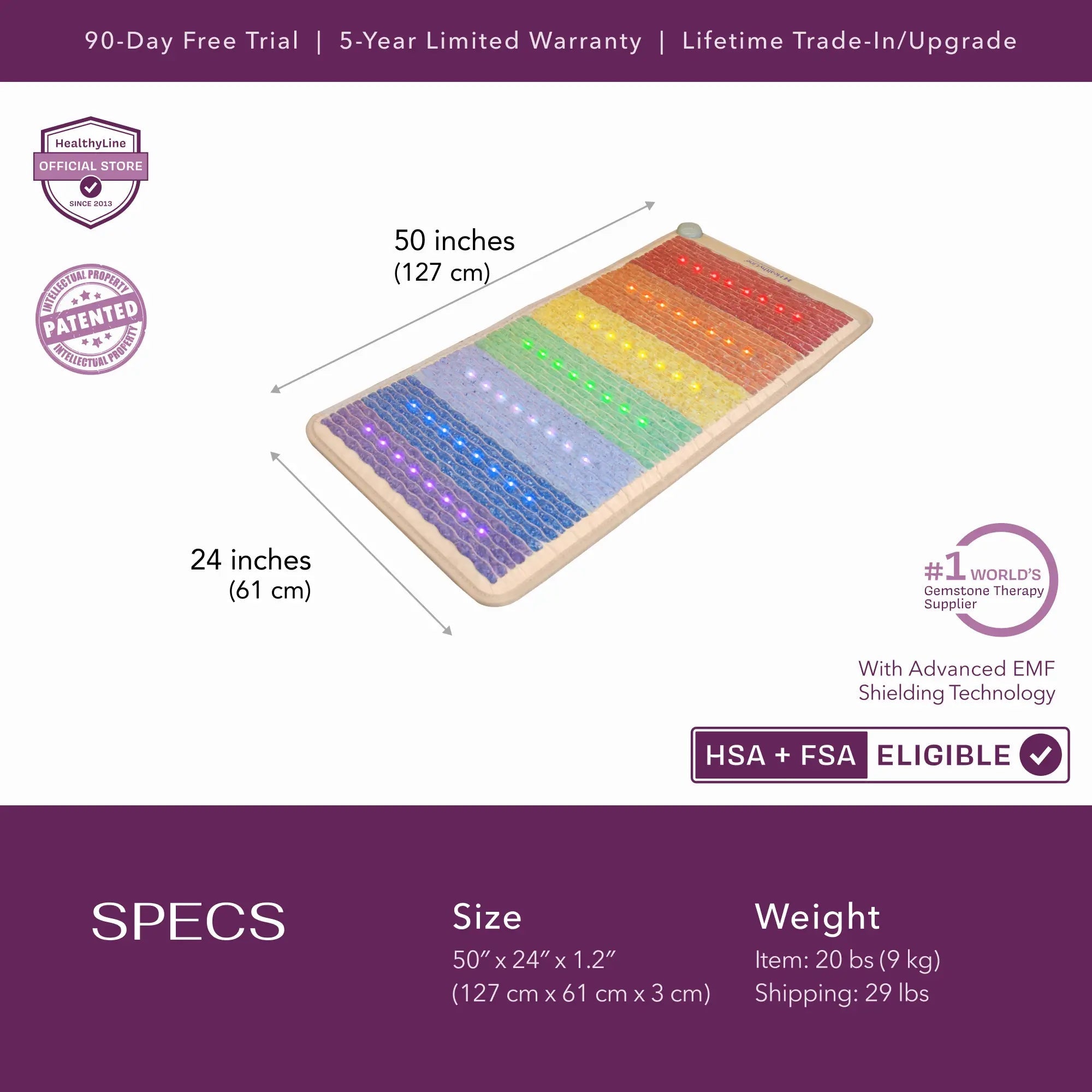HealthyLine Rainbow Chakra Series | PEMF Far Infrared Heating Mats