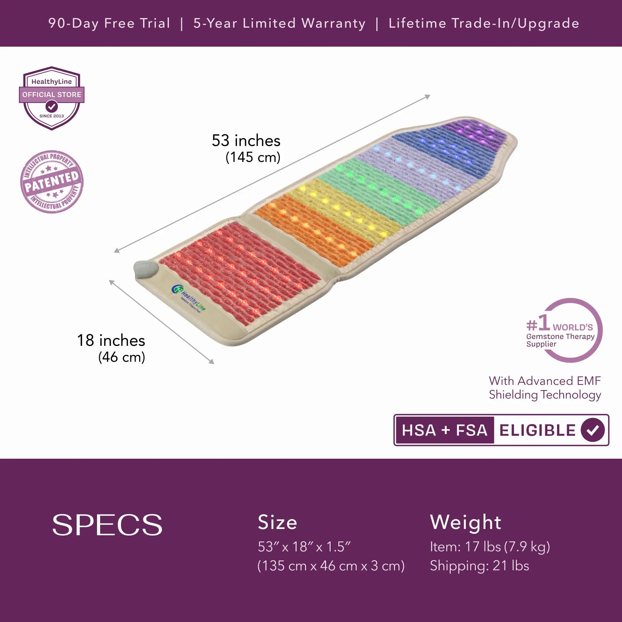 HealthyLine Rainbow Chakra Series | PEMF Far Infrared Heating Mats