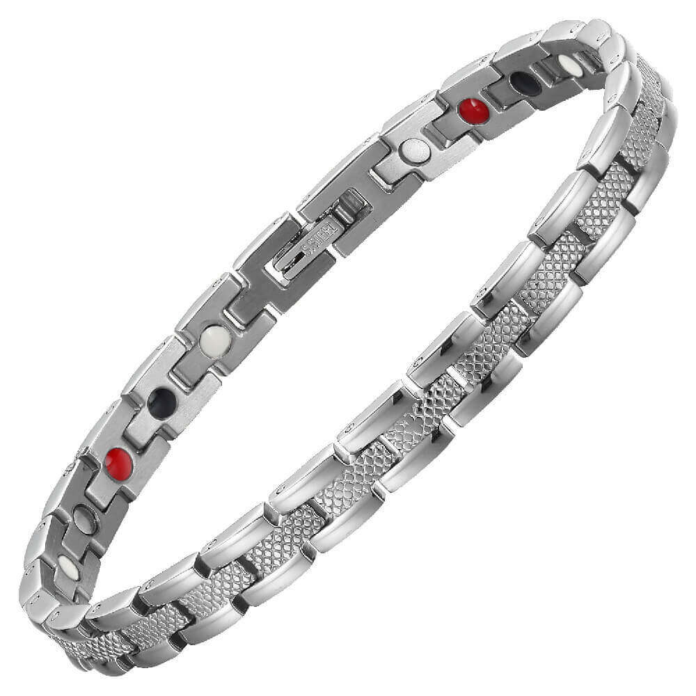 HealthyLine Stainless Steel Energy Bracelet 4 - in - 1. 2 Colors available. Model B029