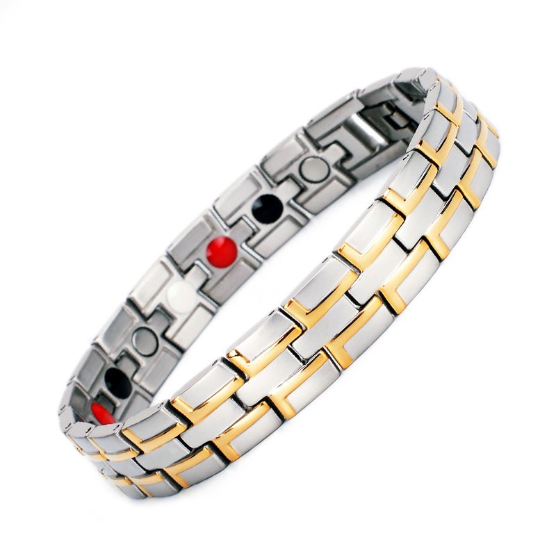 HealthyLine Stainless Steel Energy Bracelet 4 - in - 1. 2 Colors available. Model B041