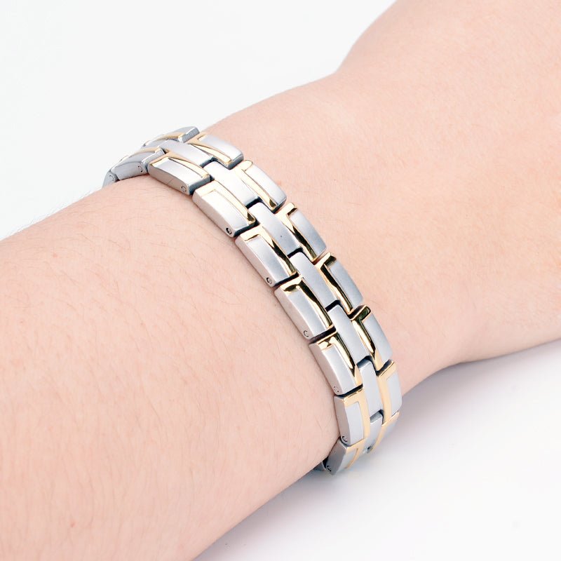 HealthyLine Stainless Steel Energy Bracelet 4 - in - 1. 2 Colors available. Model B041