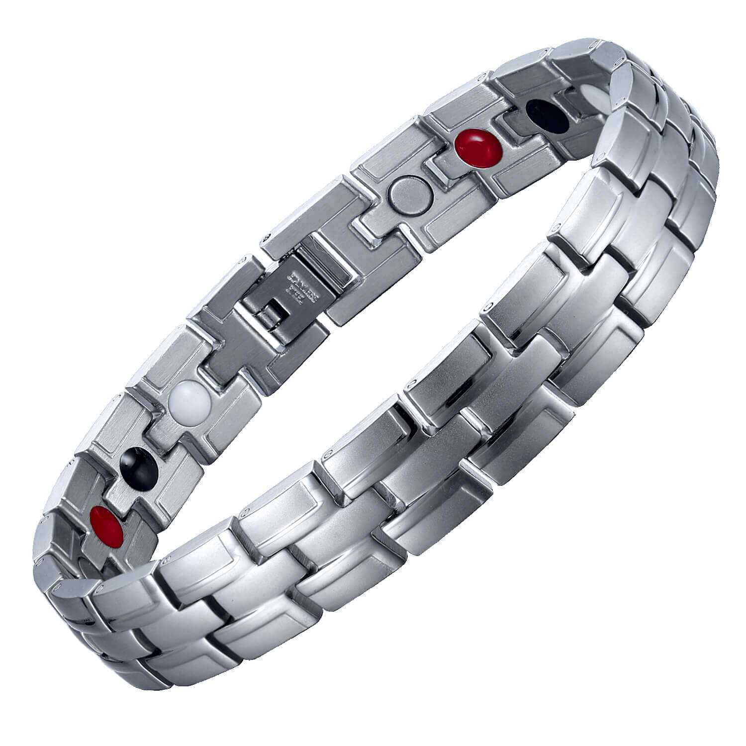 HealthyLine Stainless Steel Energy Bracelet 4 - in - 1. 2 Colors available. Model B041