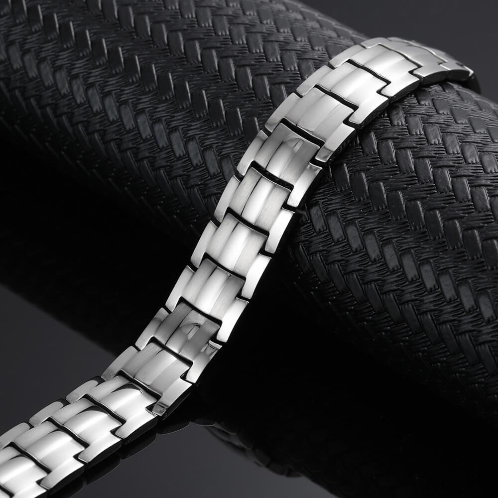 HealthyLine Stainless Steel Energy Bracelet 4 - in - 1. 2 Colors available. Model B049