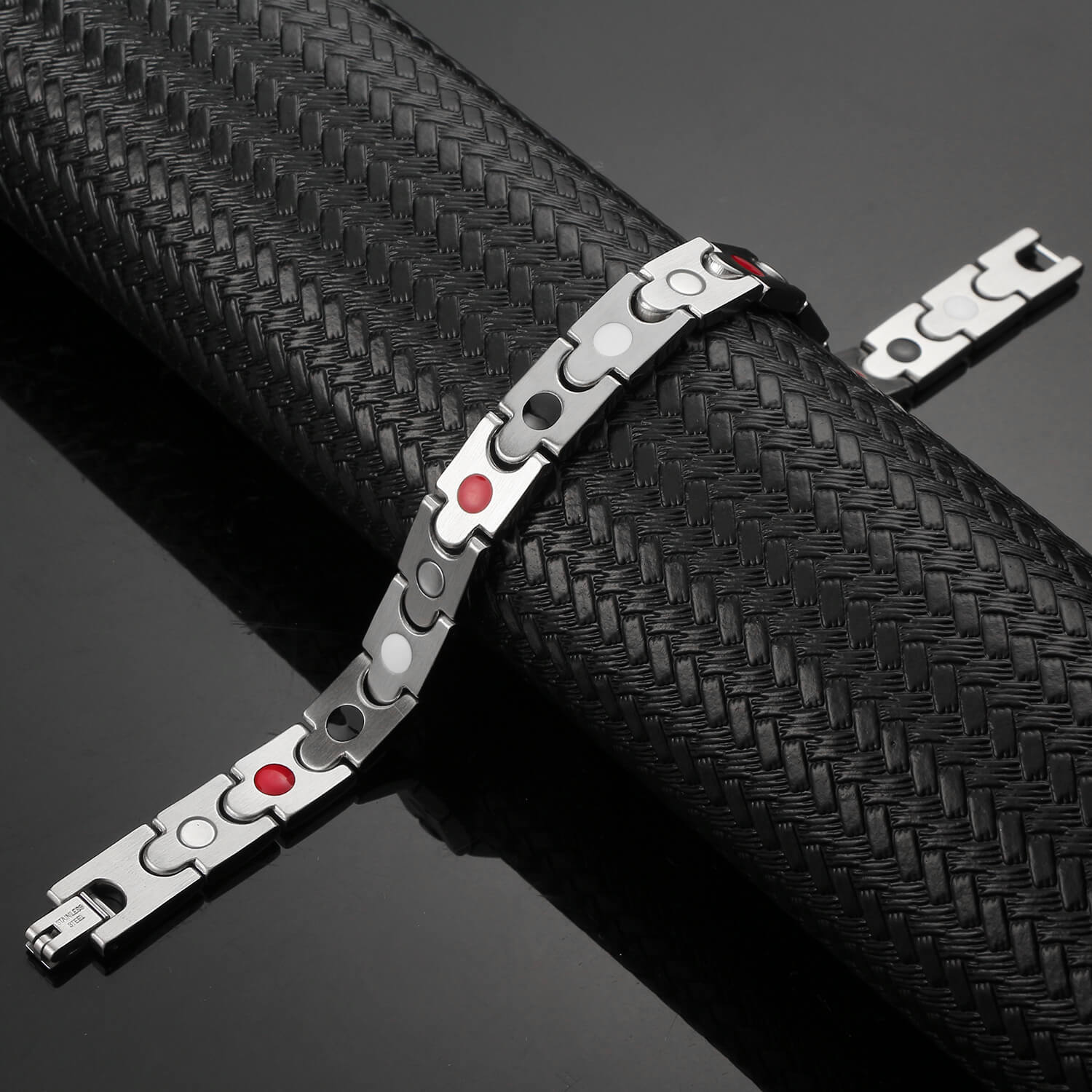 HealthyLine Stainless Steel Energy Bracelet 4 - in - 1. 2 Colors available. Model B113