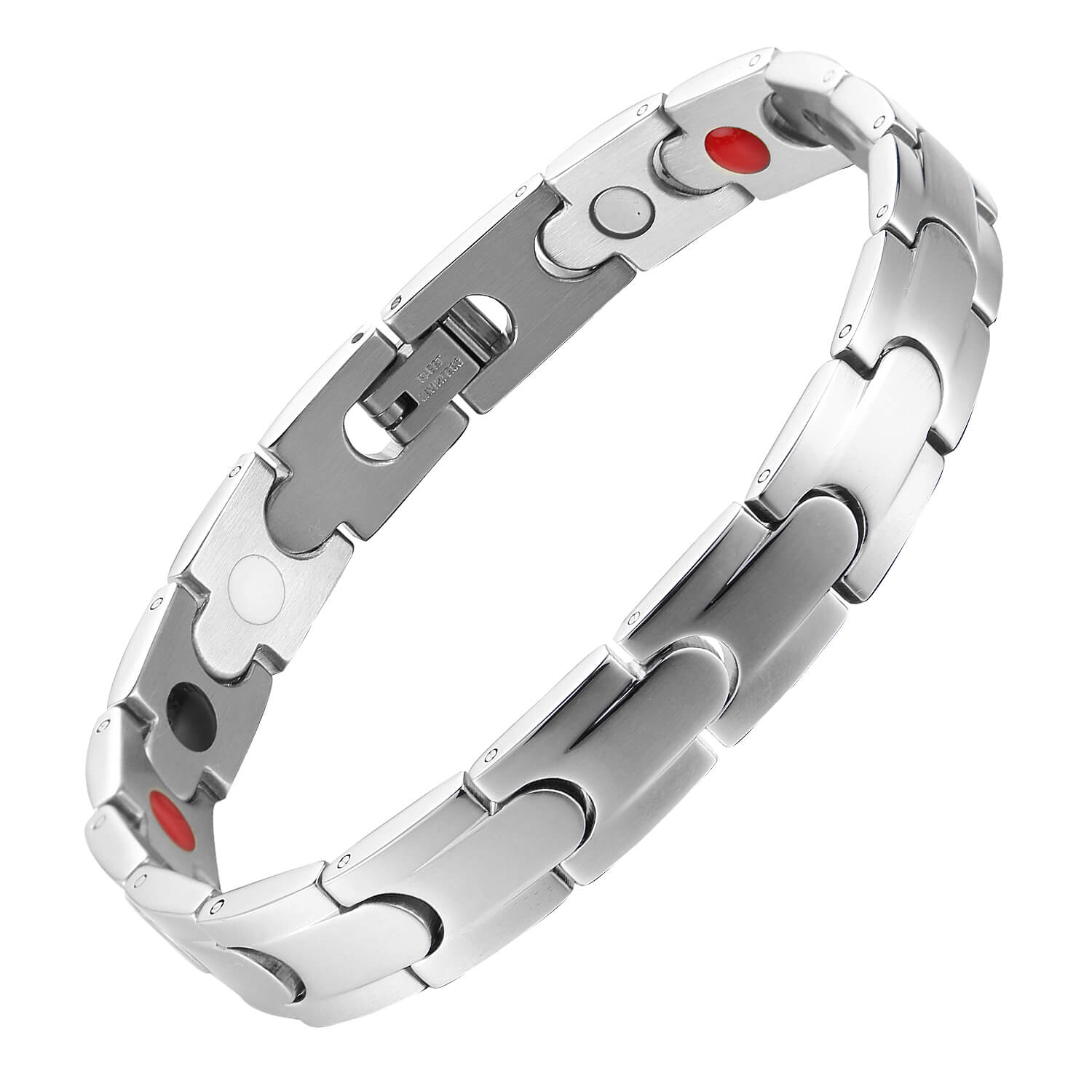 HealthyLine Stainless Steel Energy Bracelet 4 - in - 1. 2 Colors available. Model B113