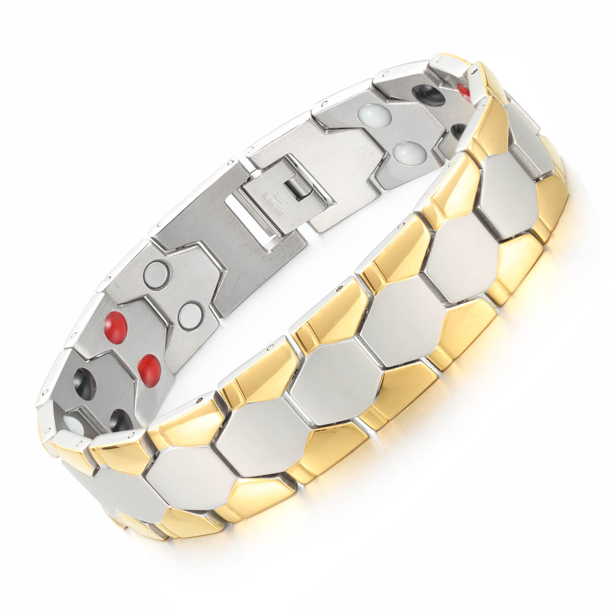HealthyLine Stainless Steel Energy Bracelet 4 - in - 1. 2 Colors available. Model B265