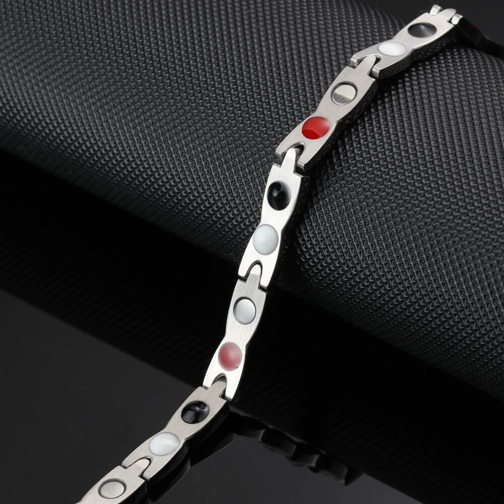 HealthyLine Stainless Steel Energy Bracelet 4 - in - 1. 2 Colors available. Models B025