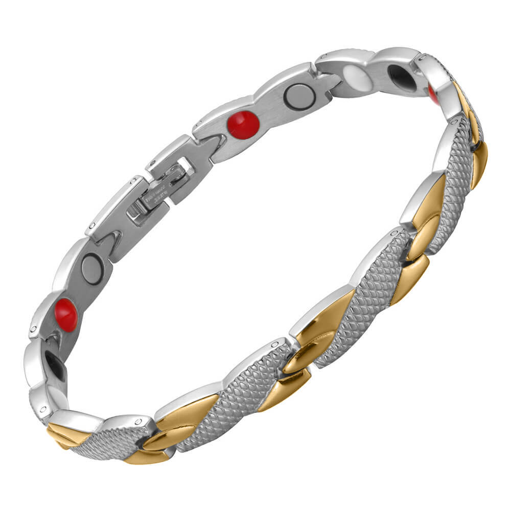 HealthyLine Stainless Steel Energy Bracelet 4 - in - 1. 2 Colors available. Models B025