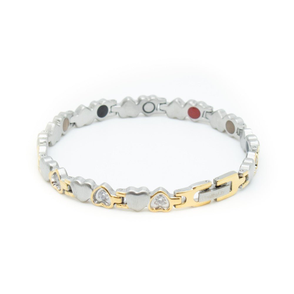 HealthyLine Stainless Steel Energy Bracelet 4 - in - 1. 9 Colors available. Model B041 - Hearts