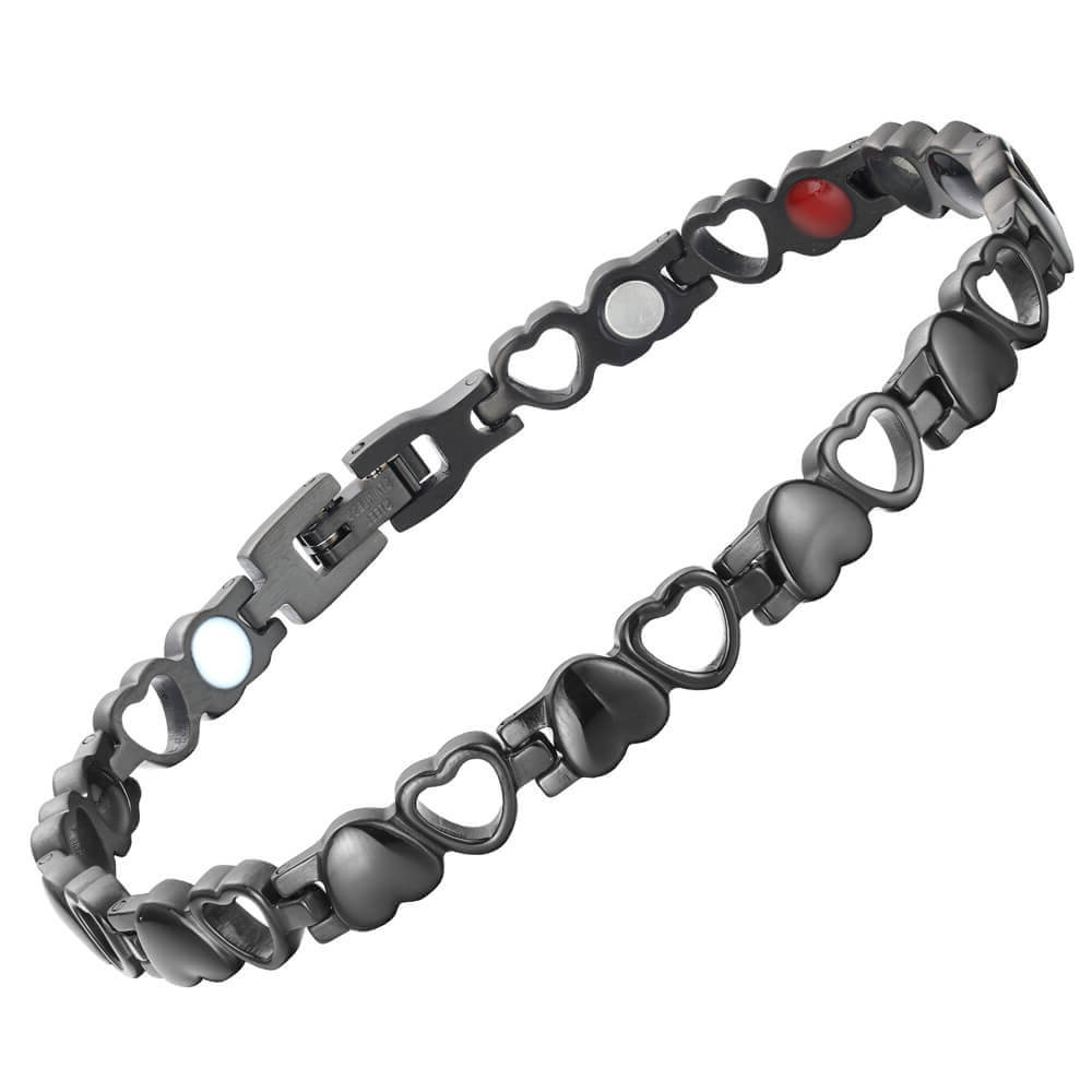 HealthyLine Stainless Steel Energy Bracelet 4 - in - 1. 9 Colors available. Model B041 - Hearts