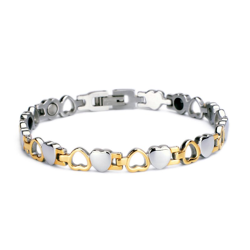 HealthyLine Stainless Steel Energy Bracelet 4 - in - 1. 9 Colors available. Model B041 - Hearts
