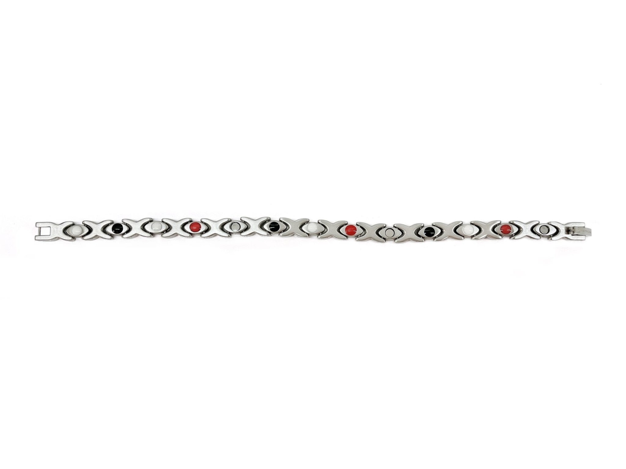 HealthyLine Stainless Steel Energy Bracelet 4 - in - 1. Silver color. Model BR - S - 273