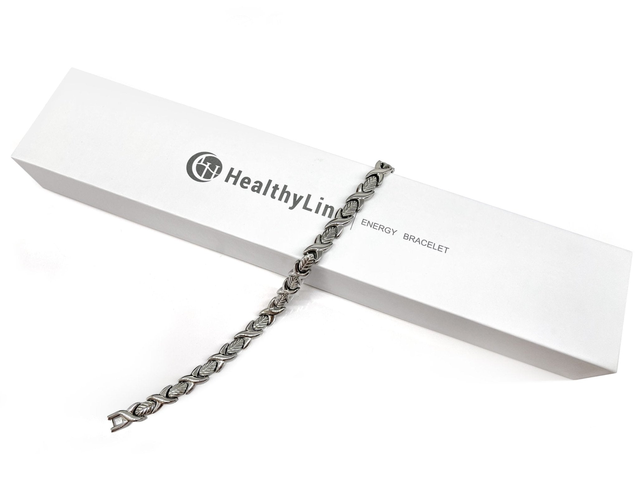 HealthyLine Stainless Steel Energy Bracelet 4 - in - 1. Silver color. Model BR - S - 273