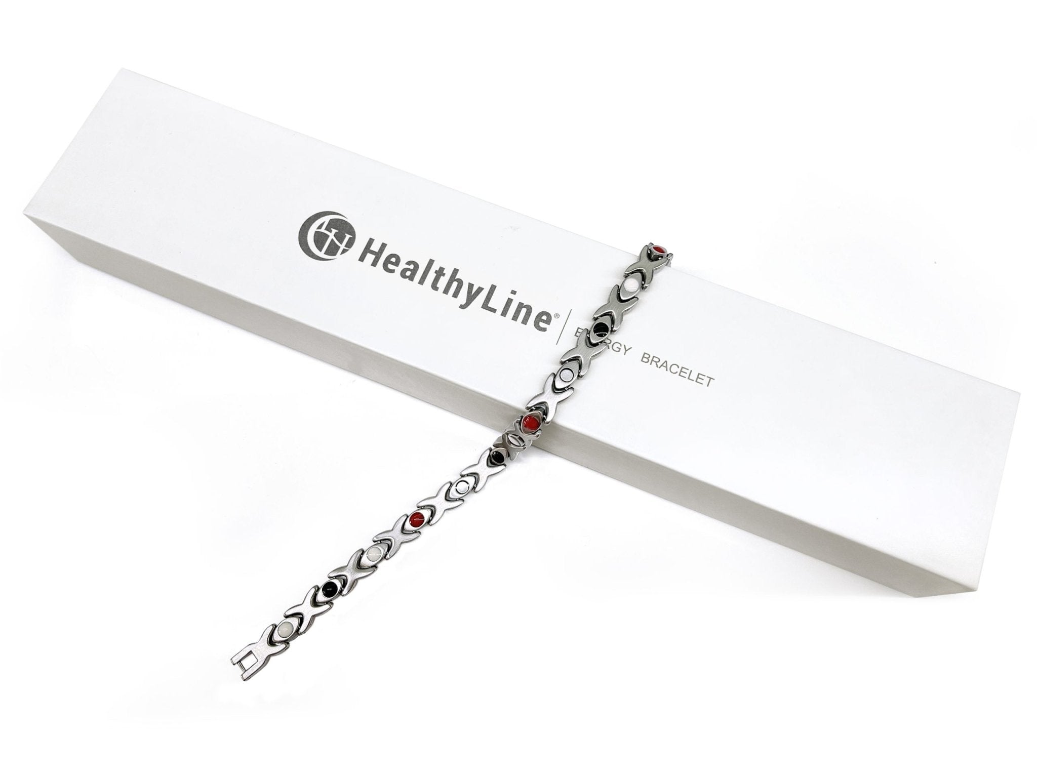 HealthyLine Stainless Steel Energy Bracelet 4 - in - 1. Silver color. Model BR - S - 273
