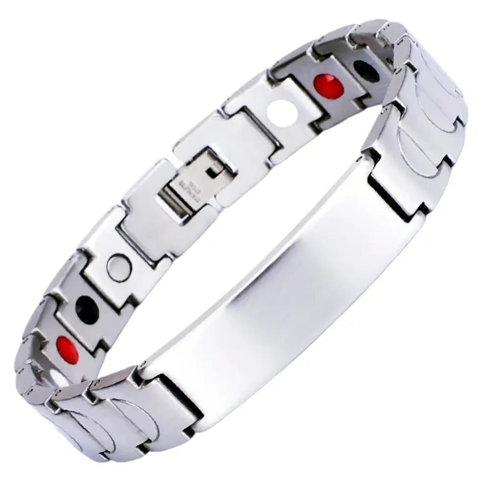 HealthyLine Stainless Steel Energy Bracelet 4 - in - 1. Silver color. Model SY050