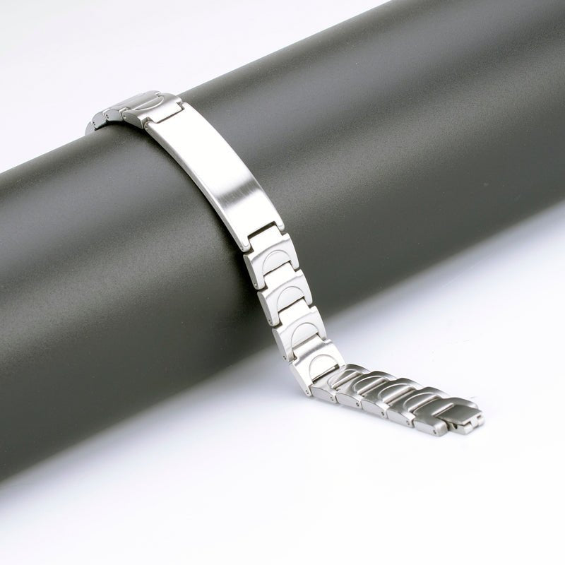 HealthyLine Stainless Steel Energy Bracelet 4 - in - 1. Silver color. Model SY050