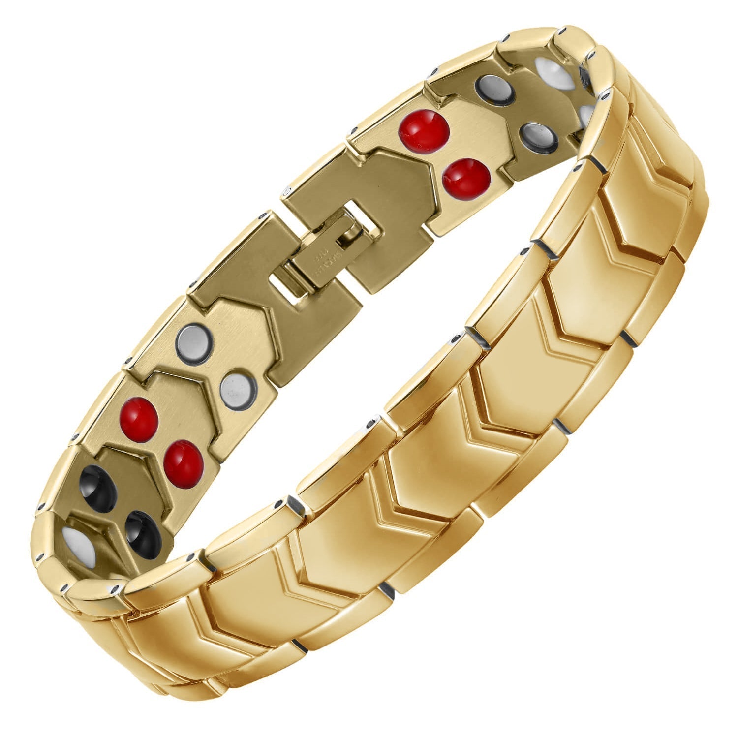HealthyLine Stainless Steel Magnetic Bracelet. Gold Color. Model B176