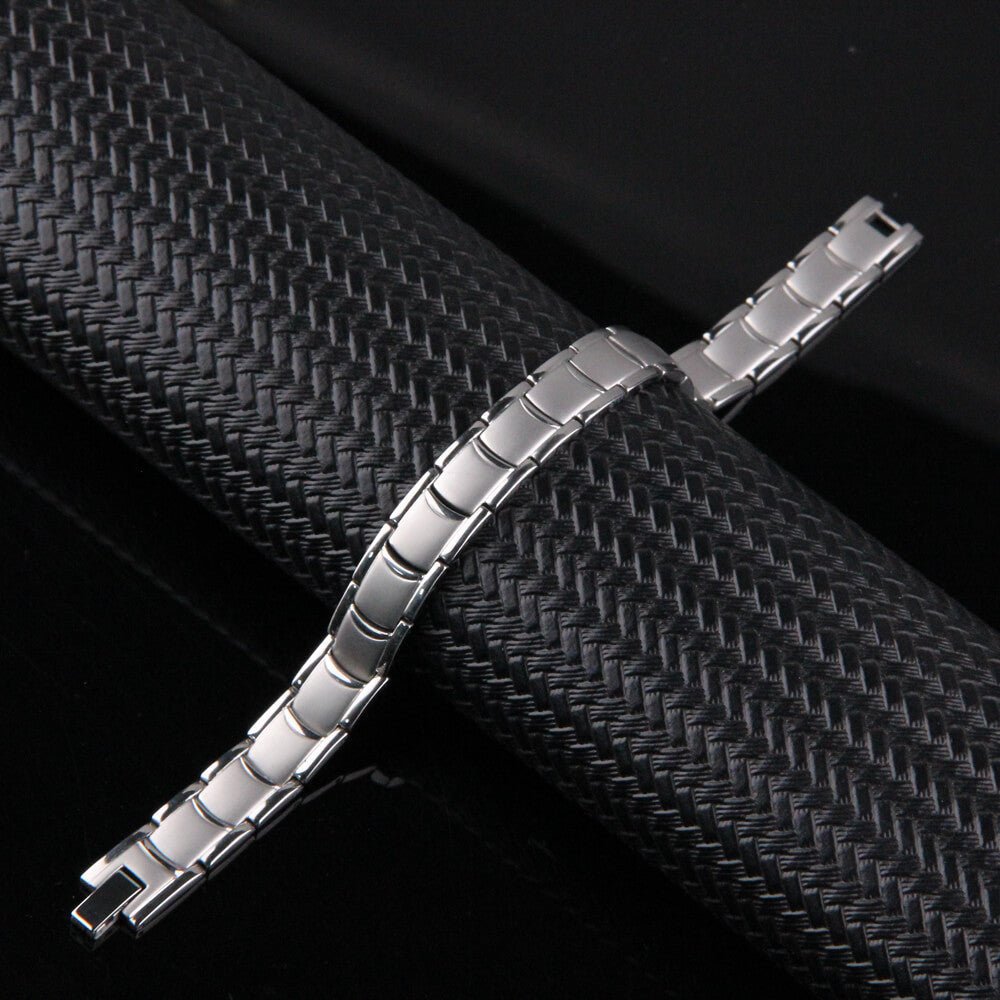 HealthyLine Stainless Steel Magnetic Power Bracelet. Silver Color. Model B011S
