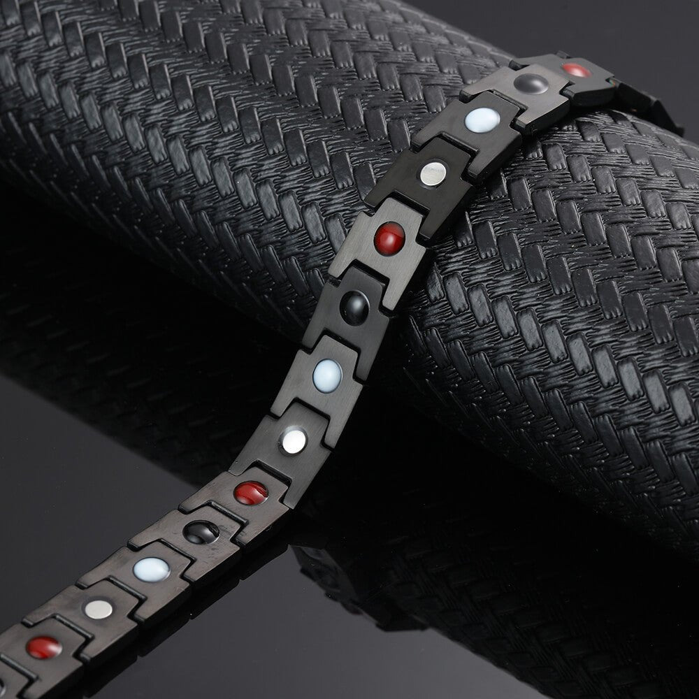 HealthyLine Stainless Steel Magnetic/Energy Bracelet 4 - in - 1. 4 Colors available. Model B001M