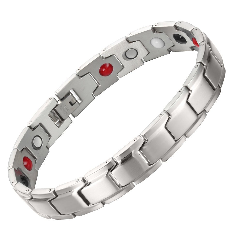 HealthyLine Stainless Steel Magnetic/Energy Bracelet 4 - in - 1. 4 Colors available. Model B001M
