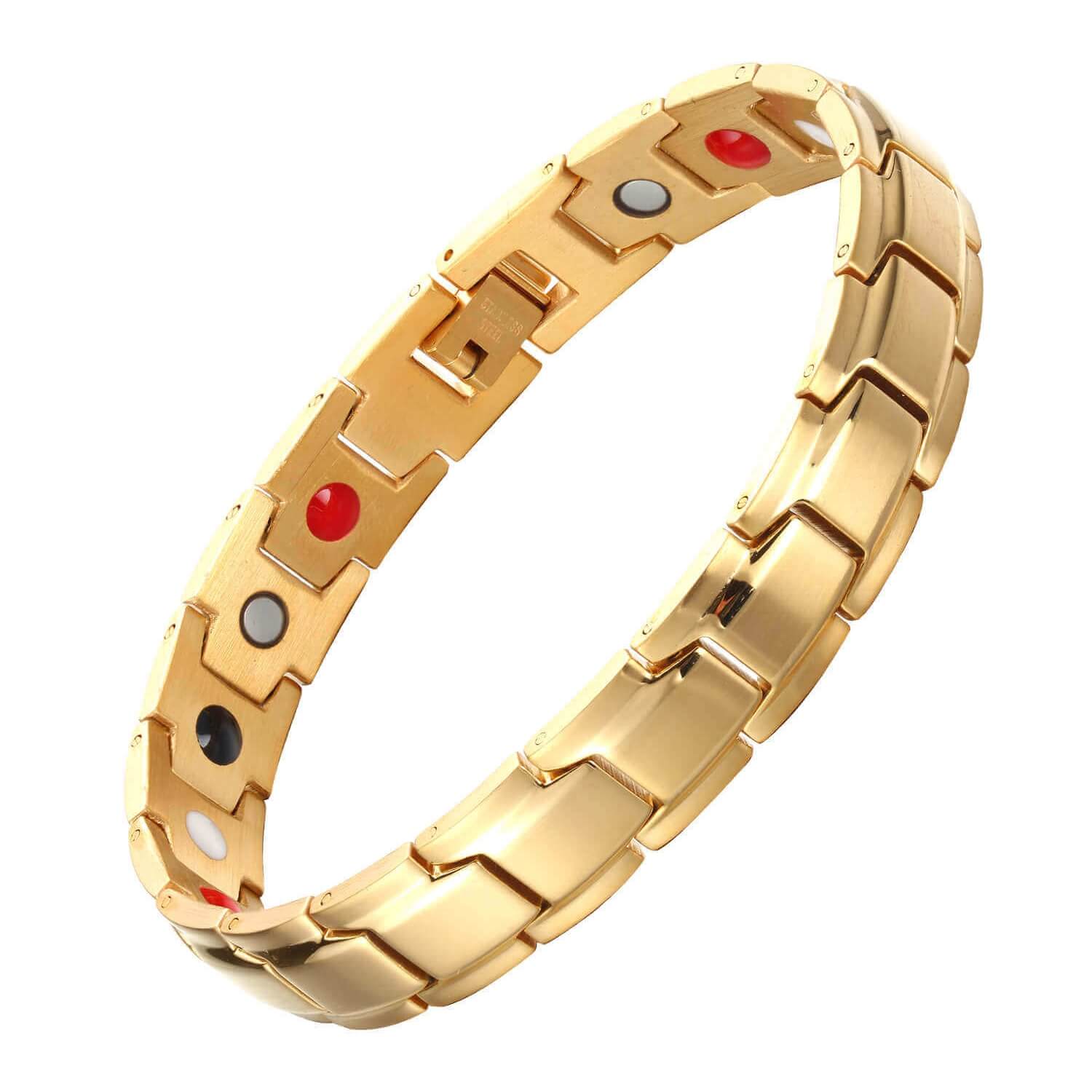 HealthyLine Stainless Steel Magnetic/Energy Bracelet 4 - in - 1. 4 Colors available. Model B001M