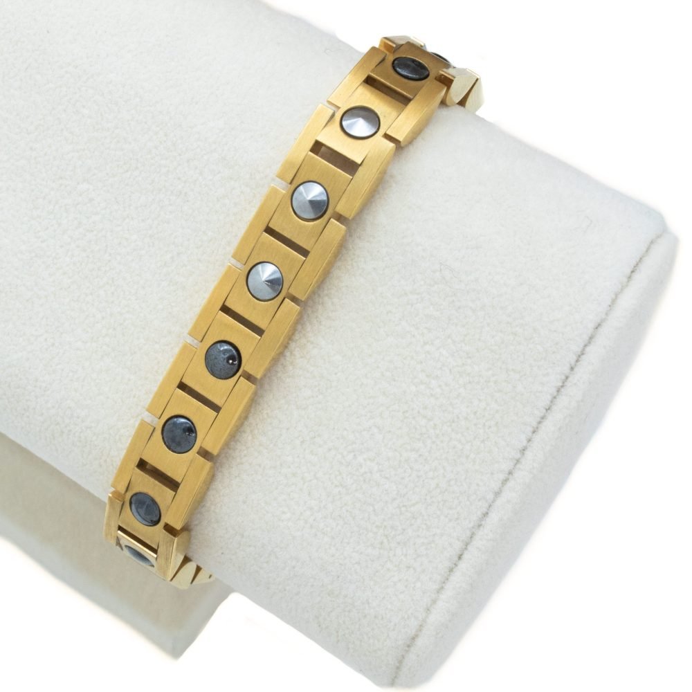 HealthyLine Stainless Steel Magnetic/Energy Bracelet with Crystals. 3 Colors available. Model YYG233