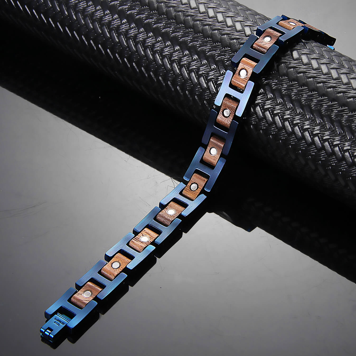 HealthyLine Wood and Stainless Steel Magnetic Bracelet. 3 Colors available. Model WB009