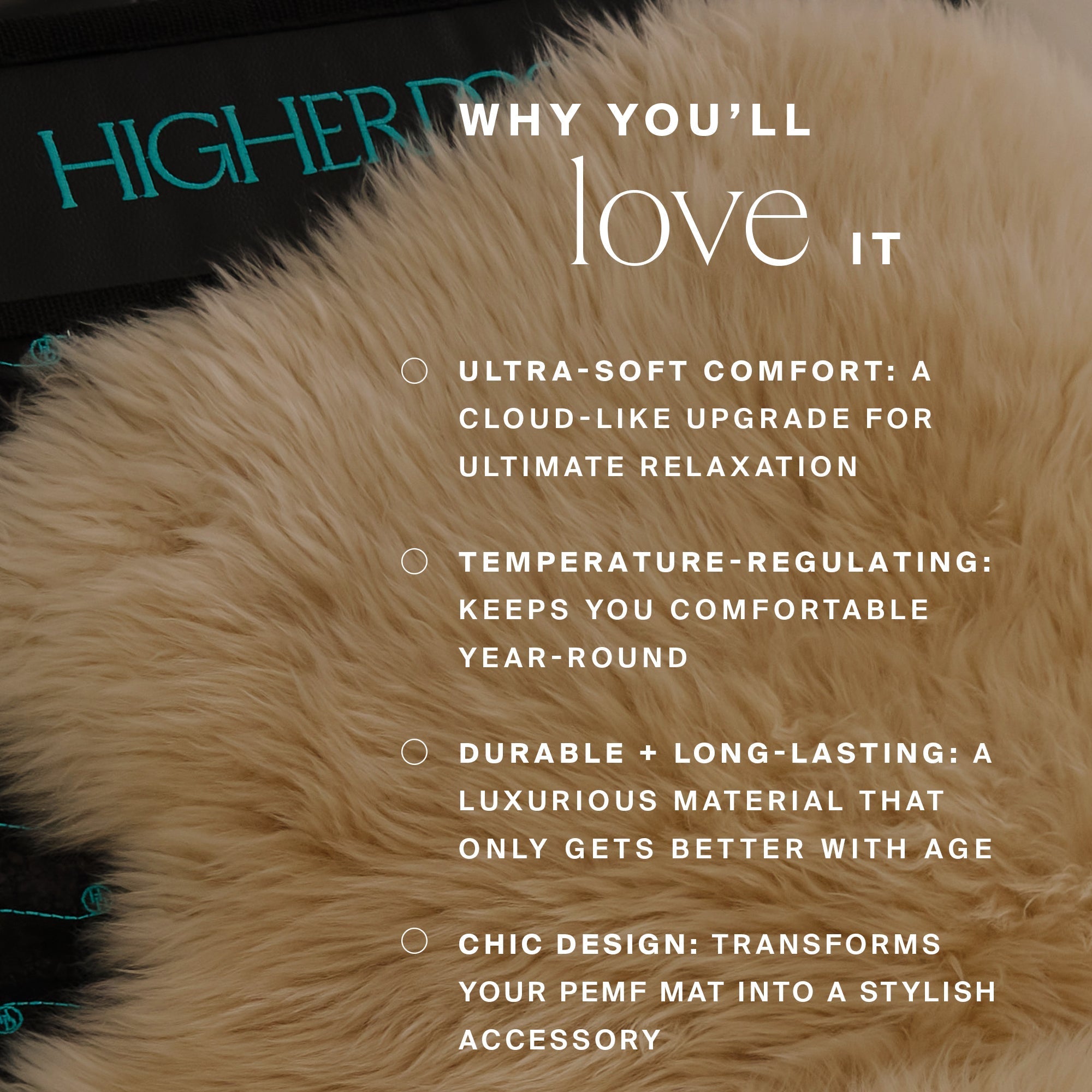 HigherDOSE Natural Sheep Shearling Cover