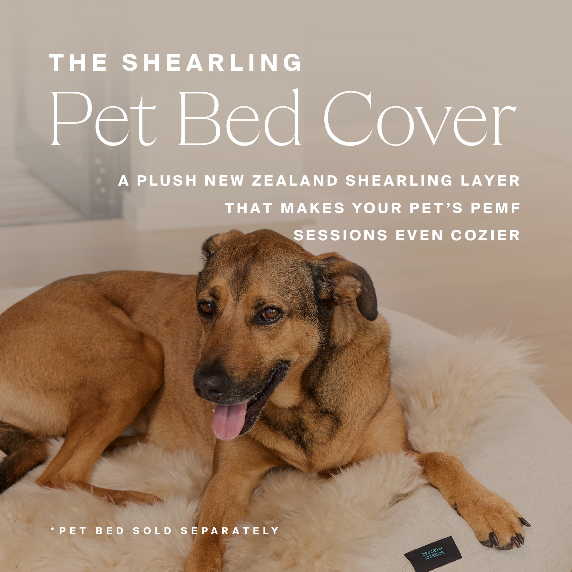 HigherDOSE Natural Sheep Shearling Pet Bed Cover