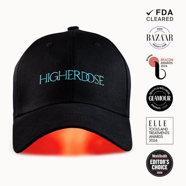 HigherDOSE Red Light Hat wearable LED cap for hair growth