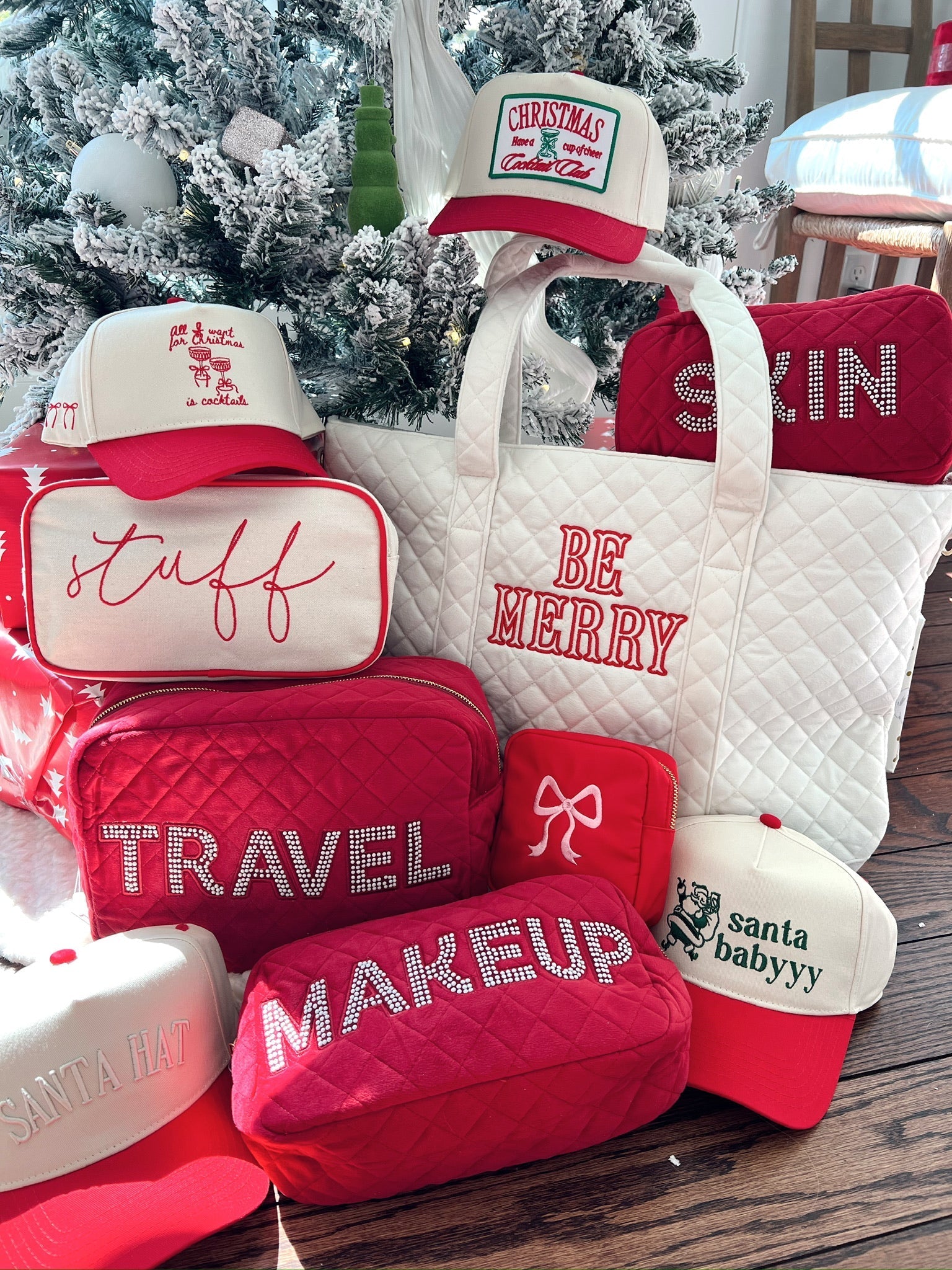 KenzKustomz All I Want for Christmas is Cocktails - Red Vintage Trucker Hat