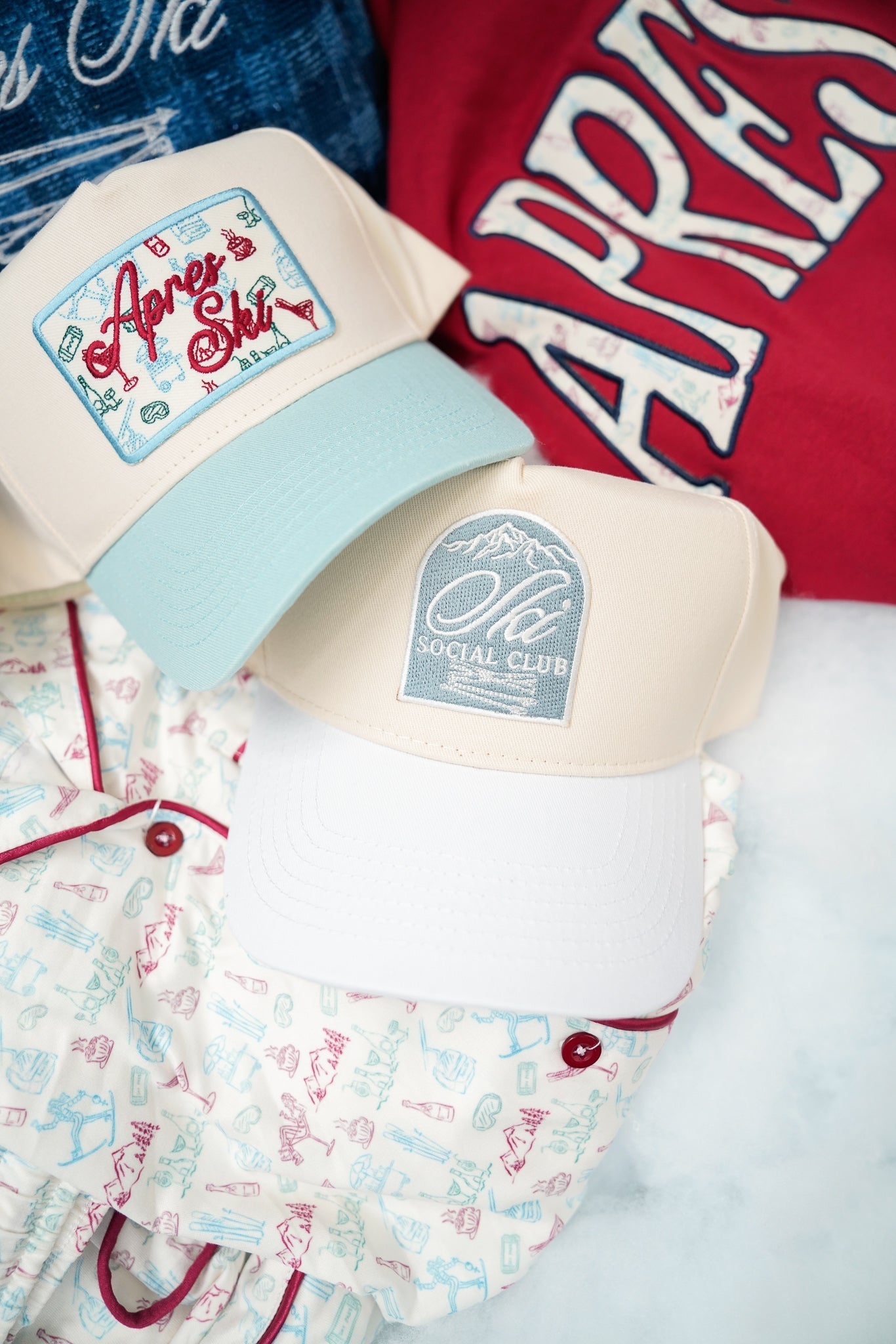 KenzKustomz Apres Ski - Baby Blue Vintage Trucker Hat