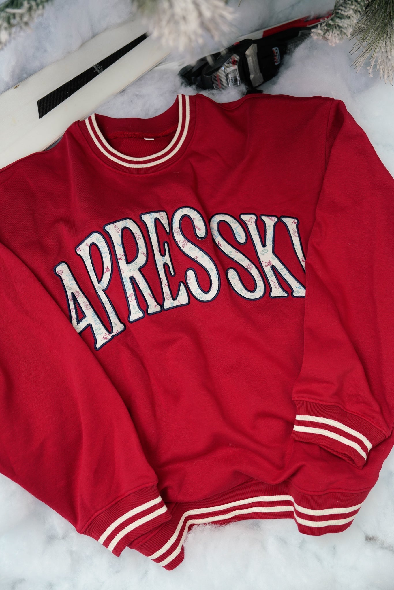 KenzKustomz Apres Ski - Maroon Vintage Crewneck Sweatshirt