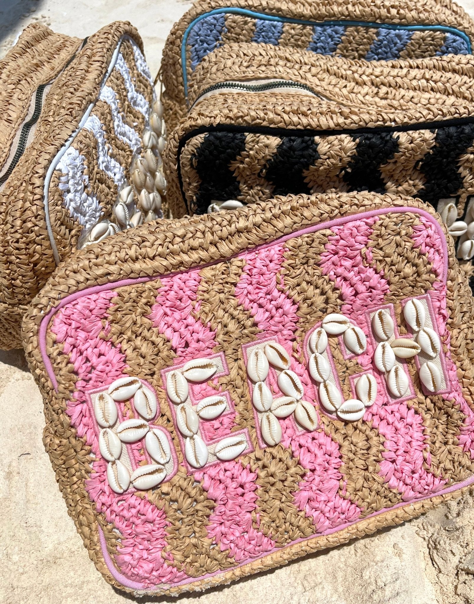 KenzKustomz Beach XL Makeup Bag with Puka Shells