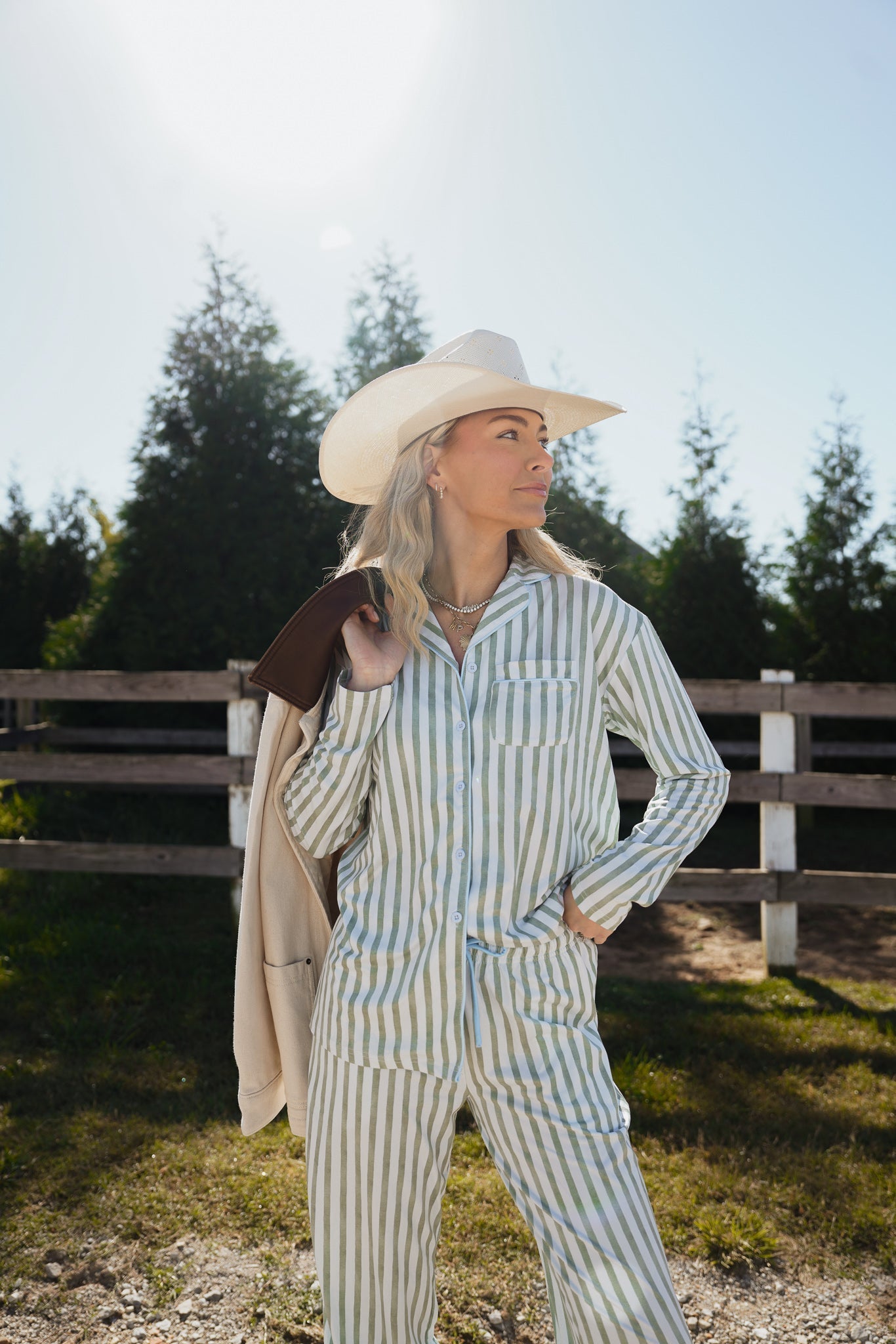 KenzKustomz Blue Spruce Stripes - Long Pajama Set