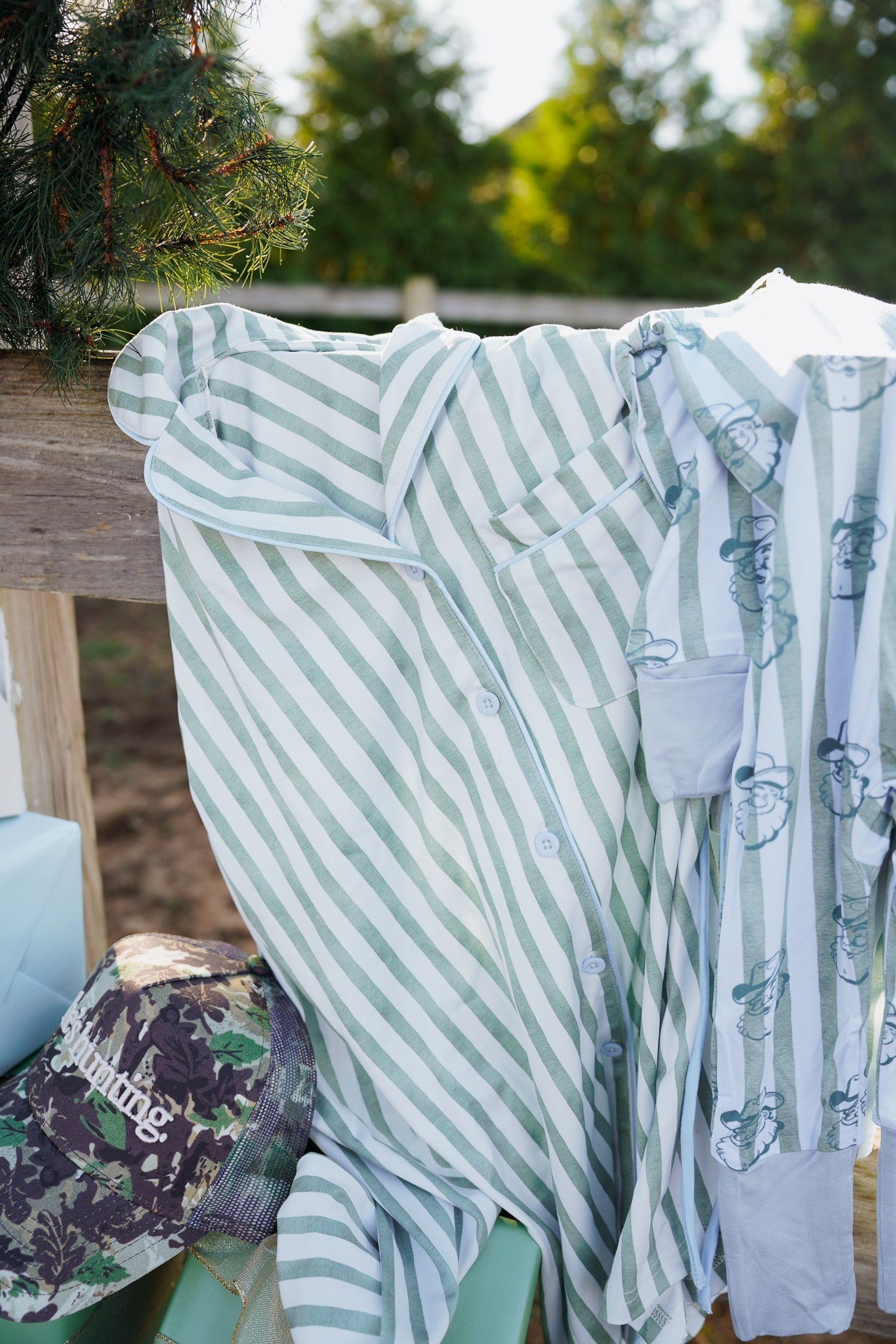 KenzKustomz Blue Spruce Stripes - Long Pajama Set