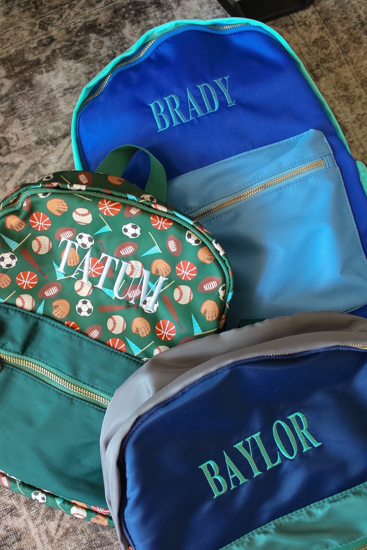 KenzKustomz Blue + Teal Colorblock Backpack