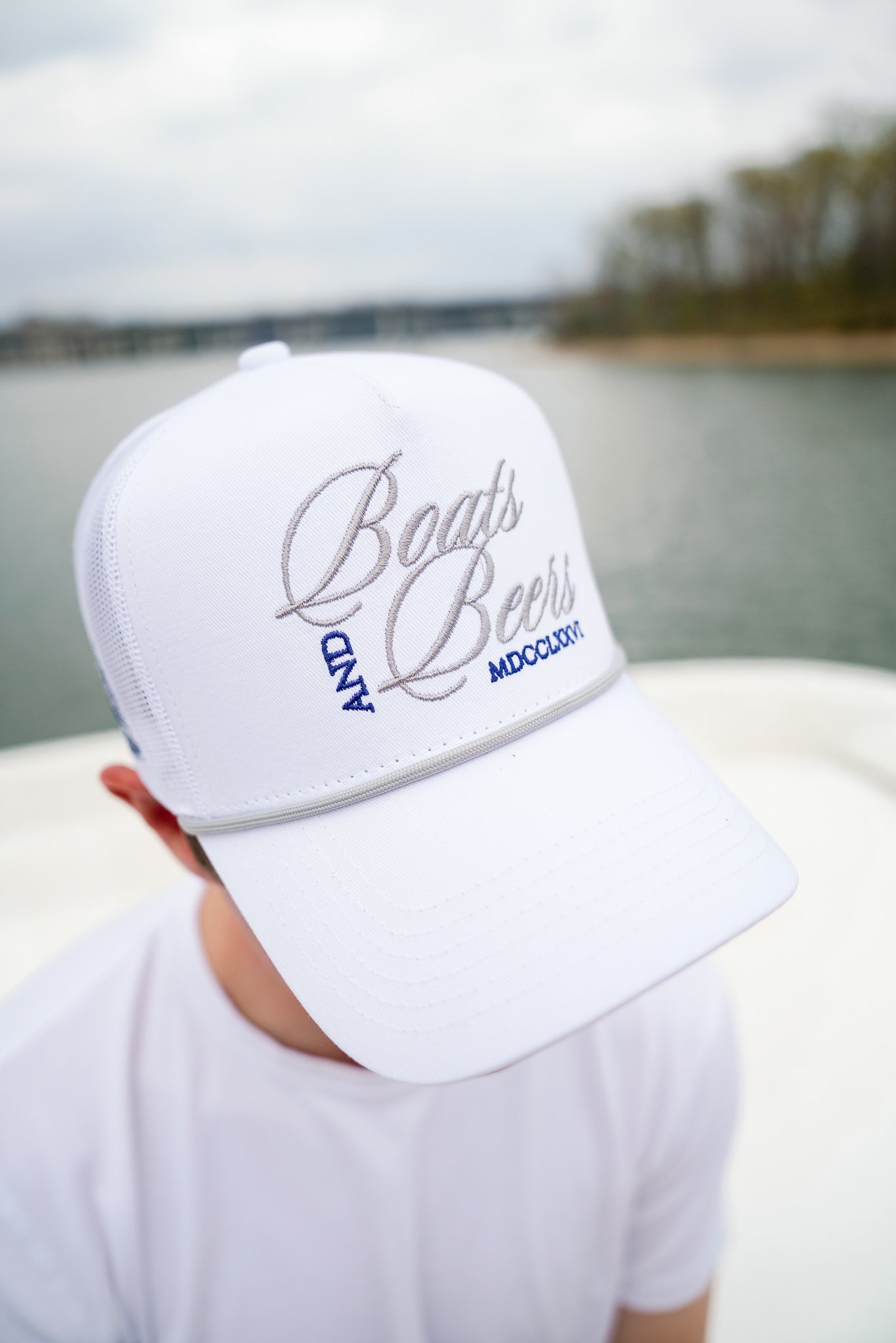 KenzKustomz Boats & Beers - White Vintage Trucker Hat