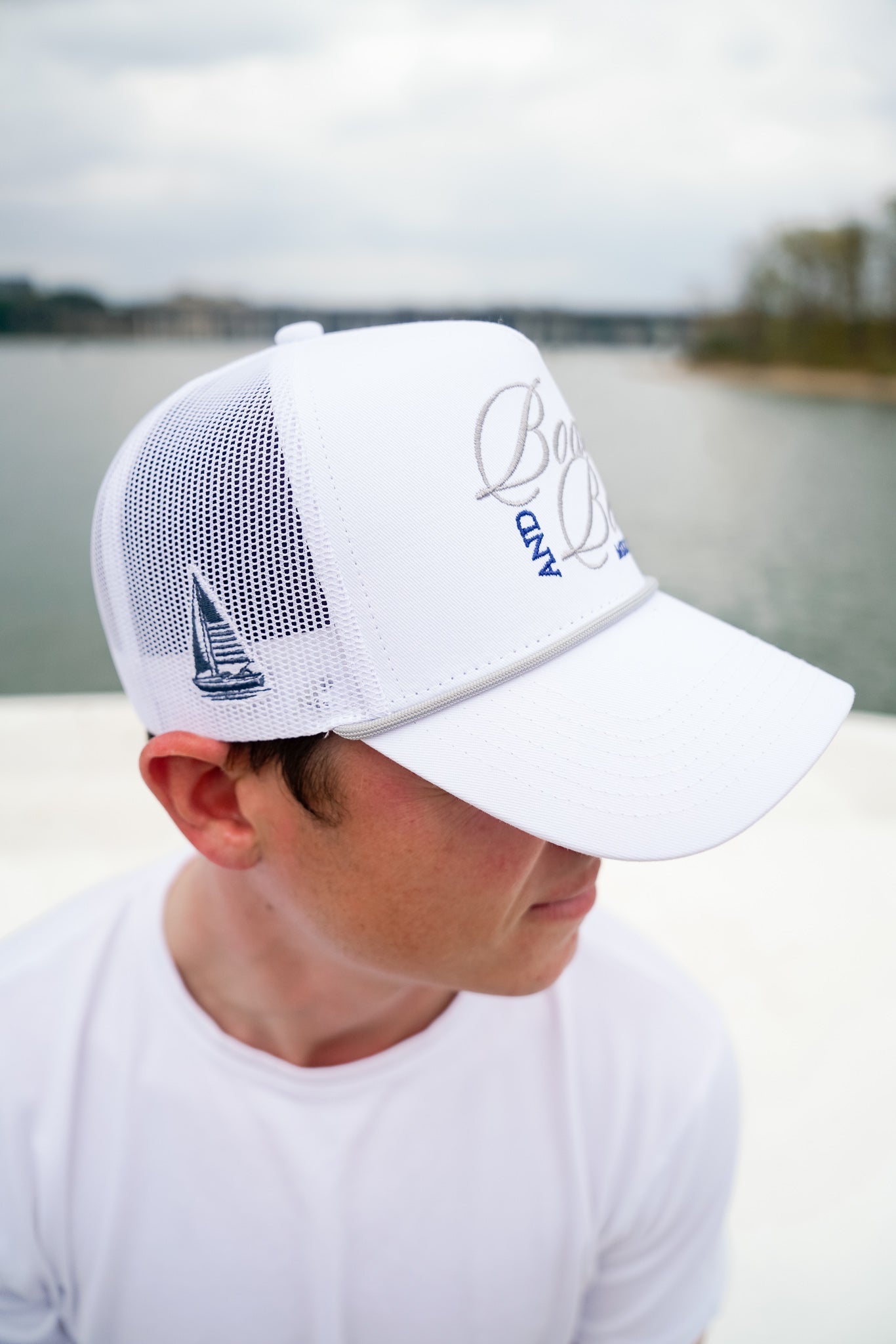 KenzKustomz Boats & Beers - White Vintage Trucker Hat
