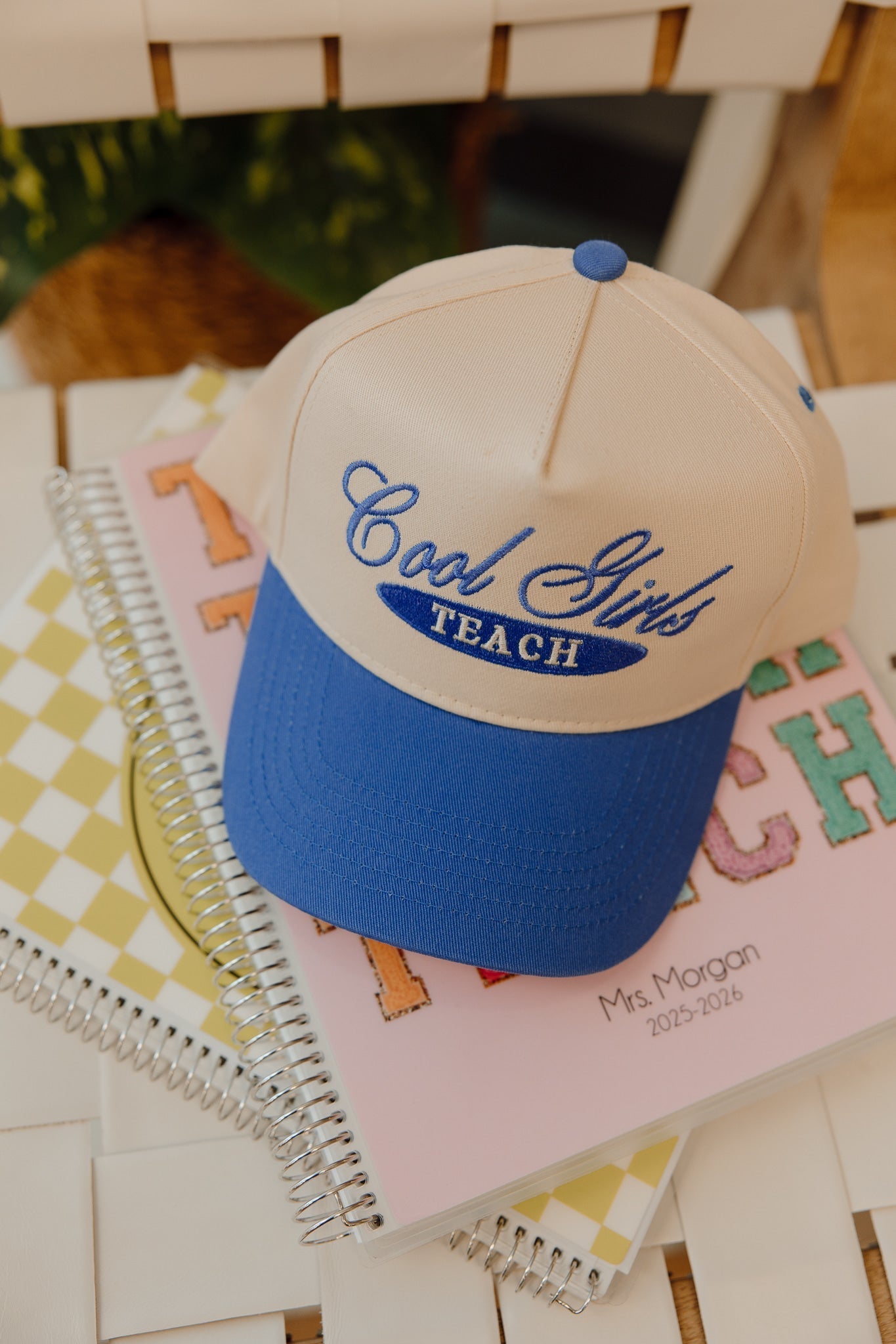 KenzKustomz Cool Girls Teach - Periwinkle Vintage Trucker Hat