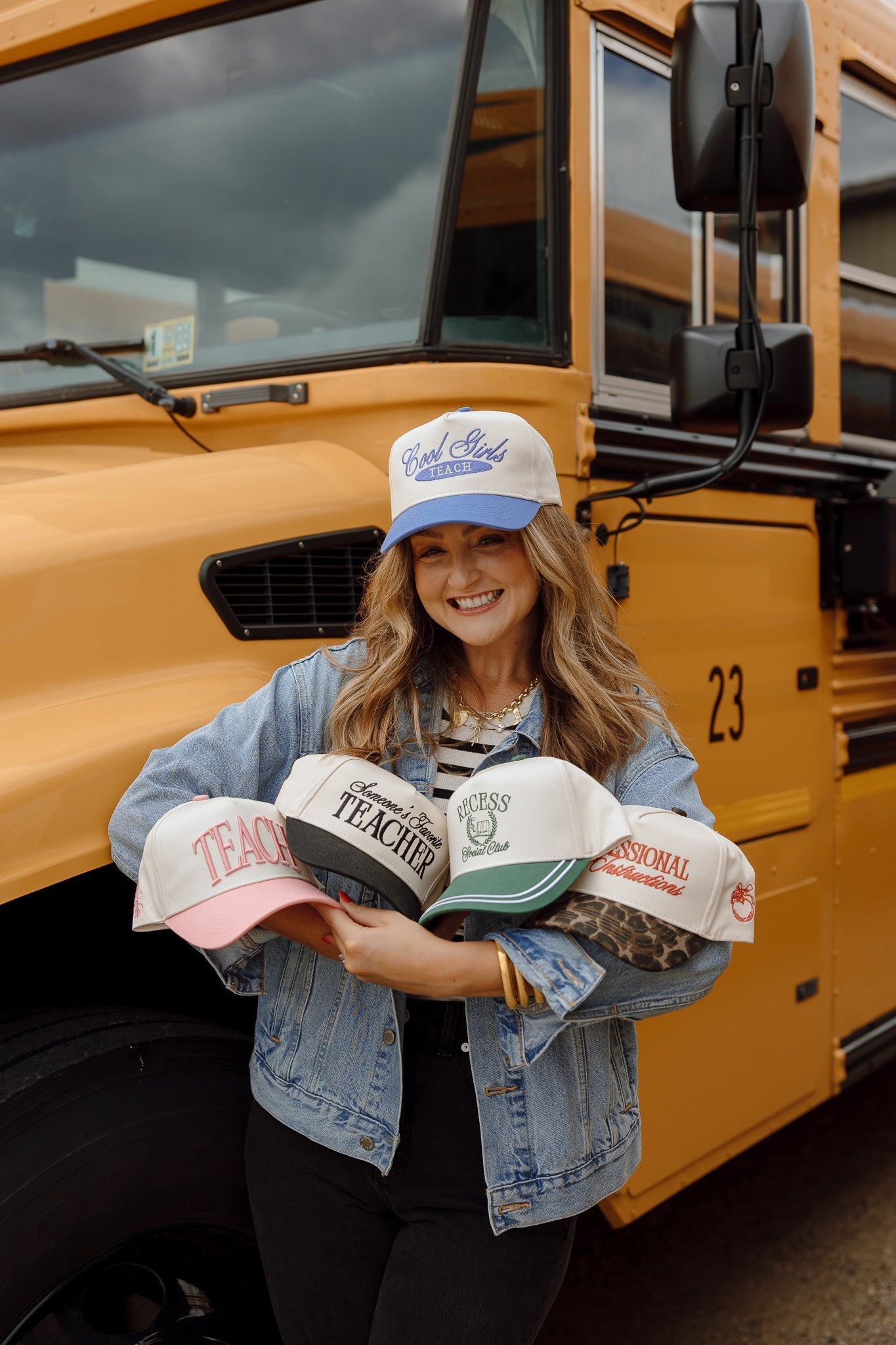 KenzKustomz Cool Girls Teach - Periwinkle Vintage Trucker Hat