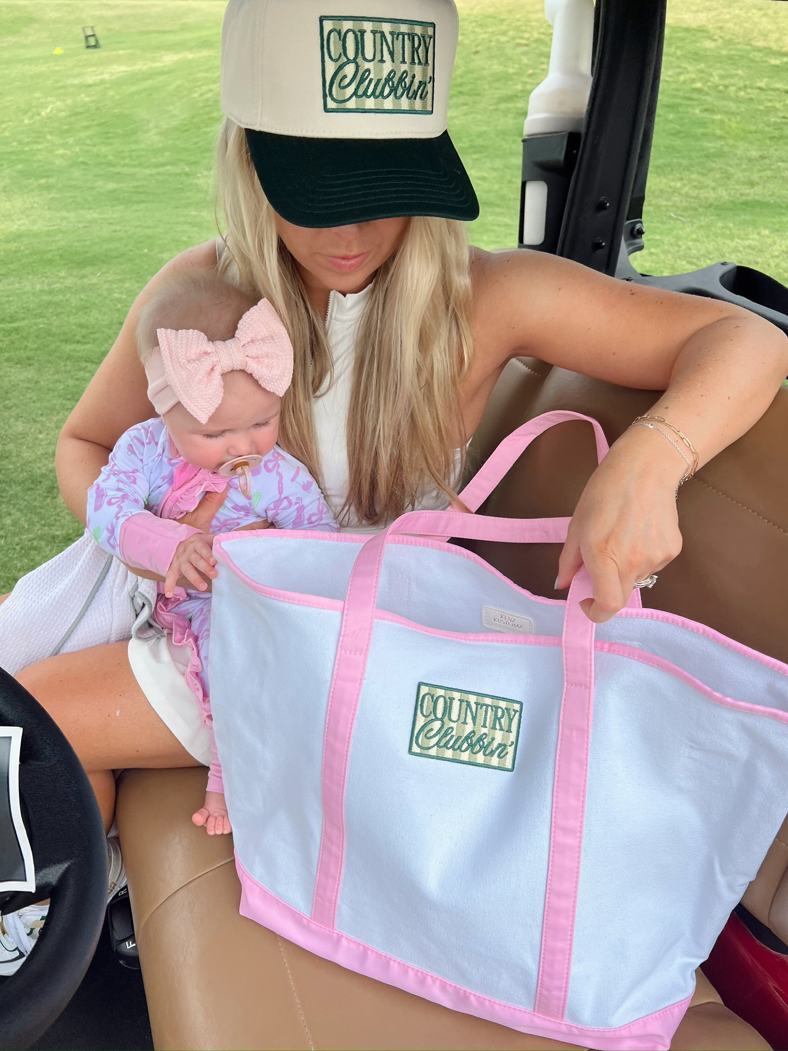 KenzKustomz Country Clubbin' - Pink Canvas Tote