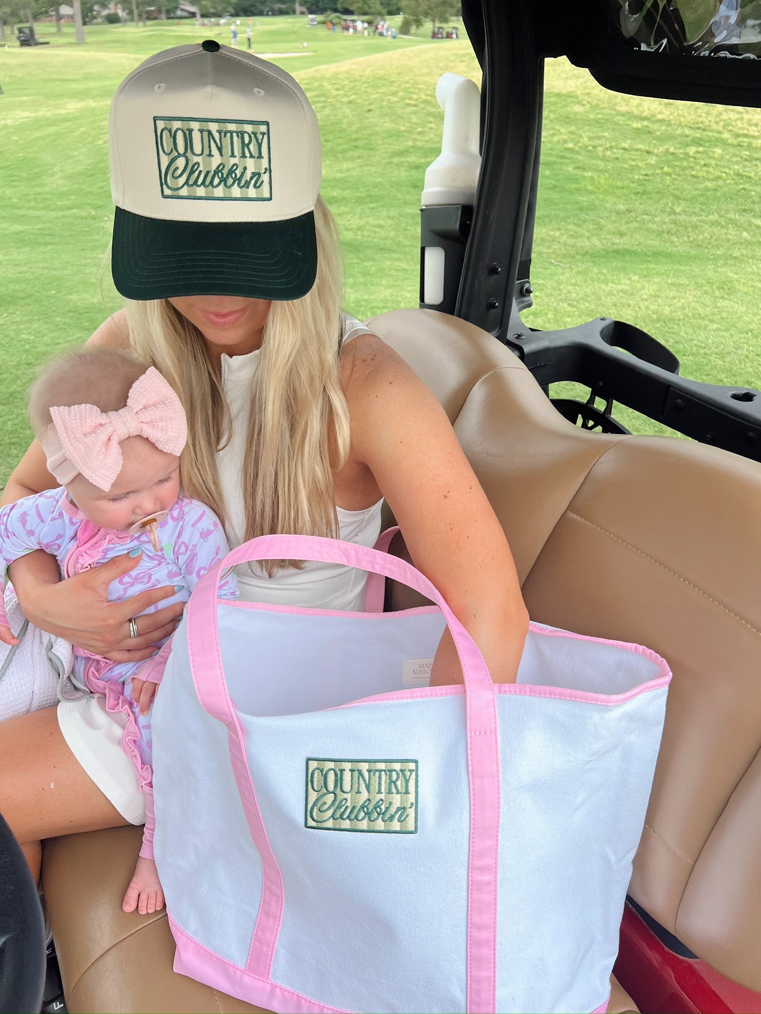 KenzKustomz Country Clubbin' - Pink Canvas Tote