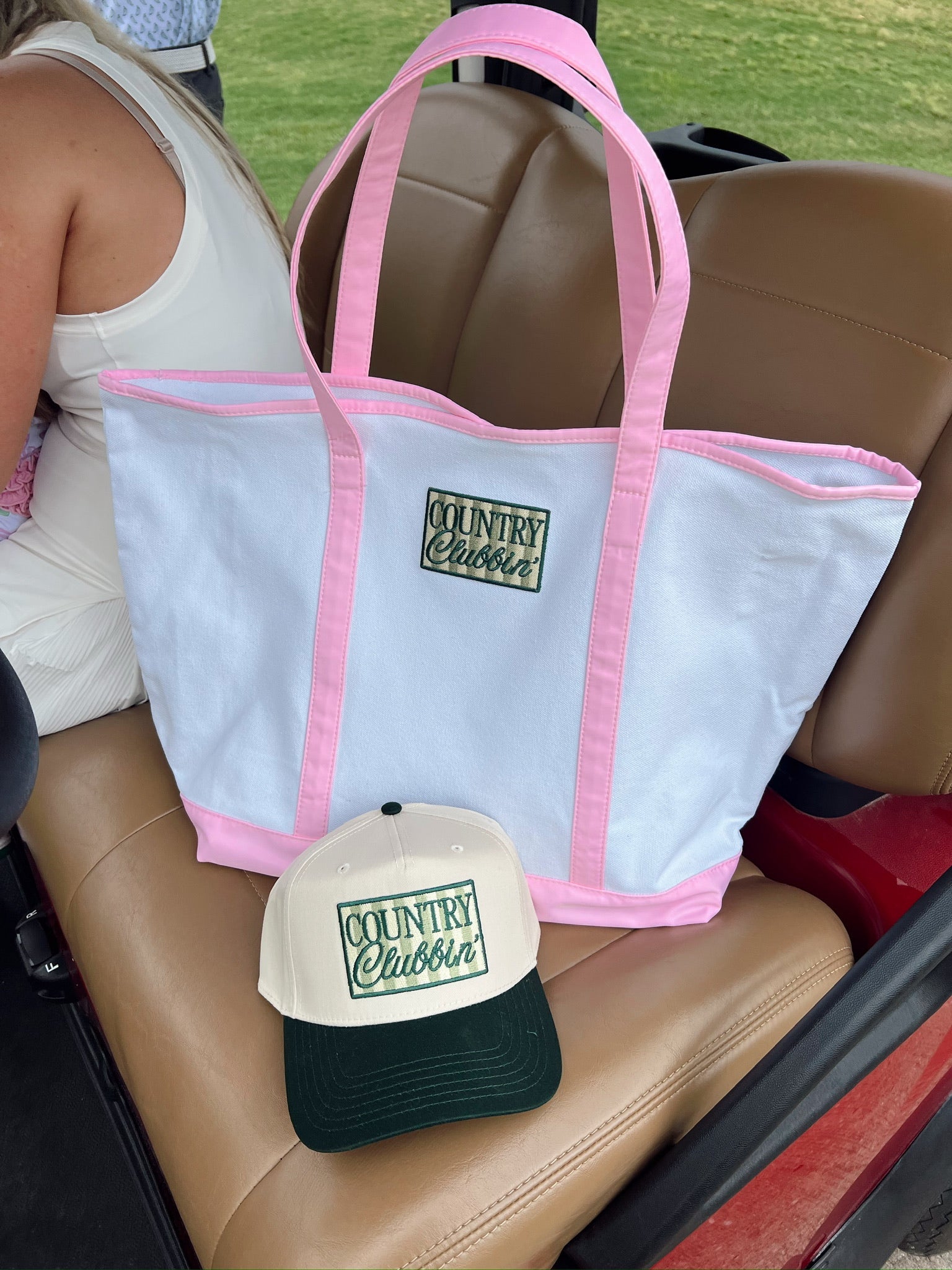 KenzKustomz Country Clubbin' - Pink Canvas Tote