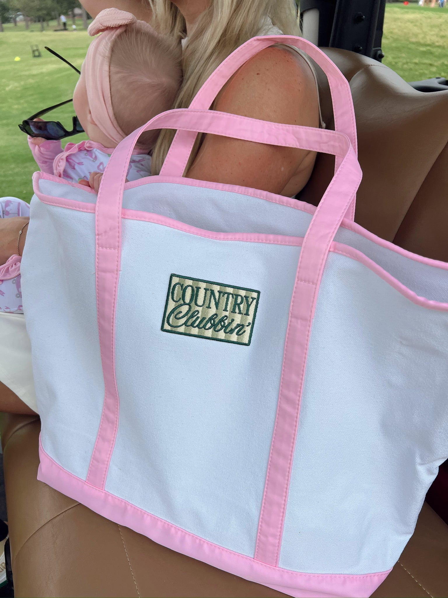 KenzKustomz Country Clubbin' - Pink Canvas Tote